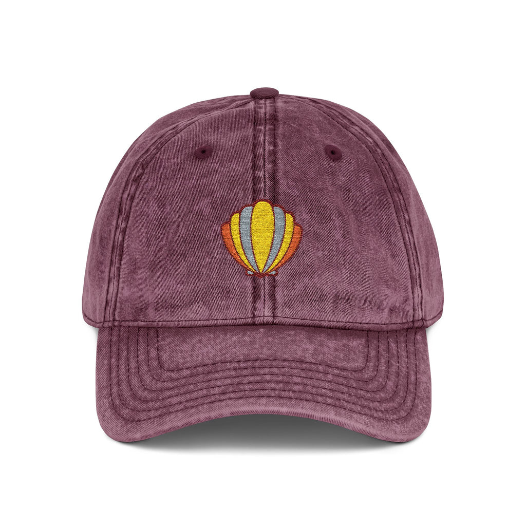 Vintage Embroidered Sun Faded Seashell Hat