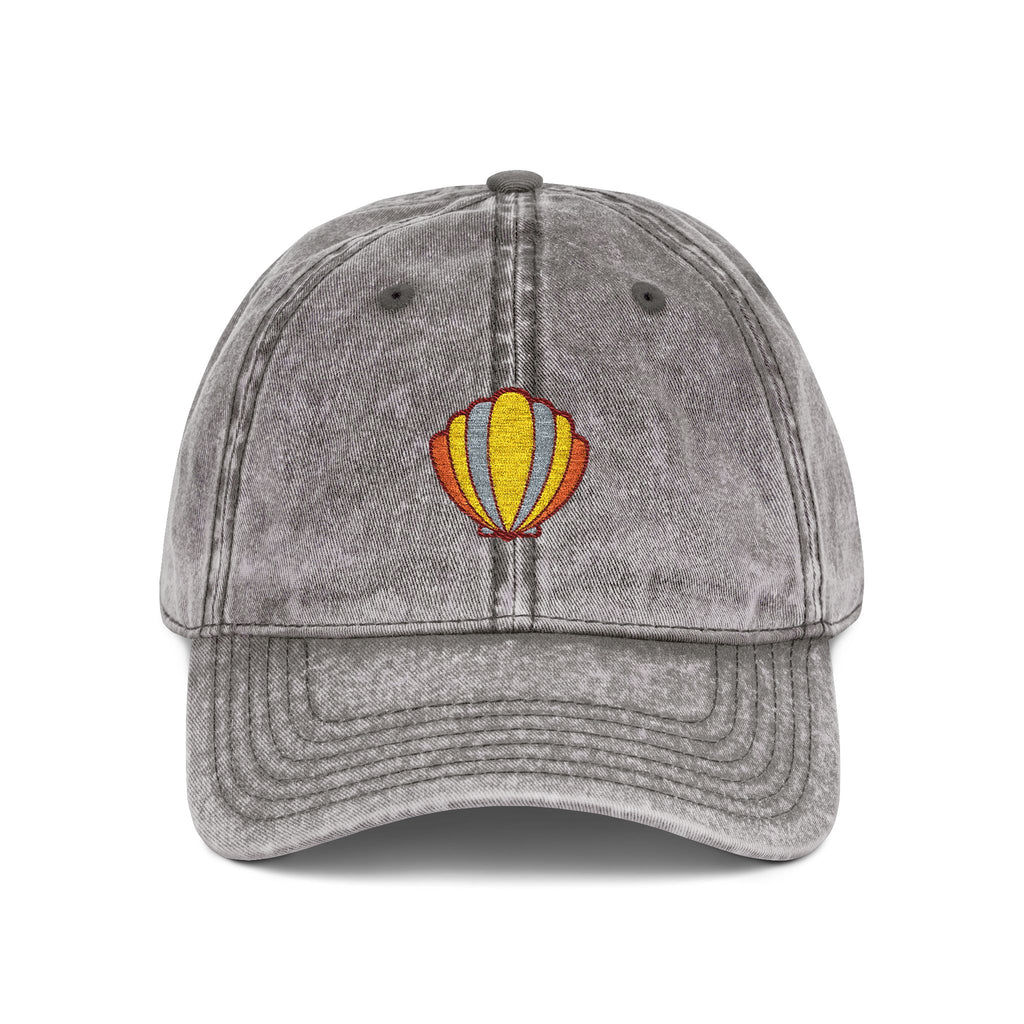 Vintage Embroidered Sun Faded Seashell Hat
