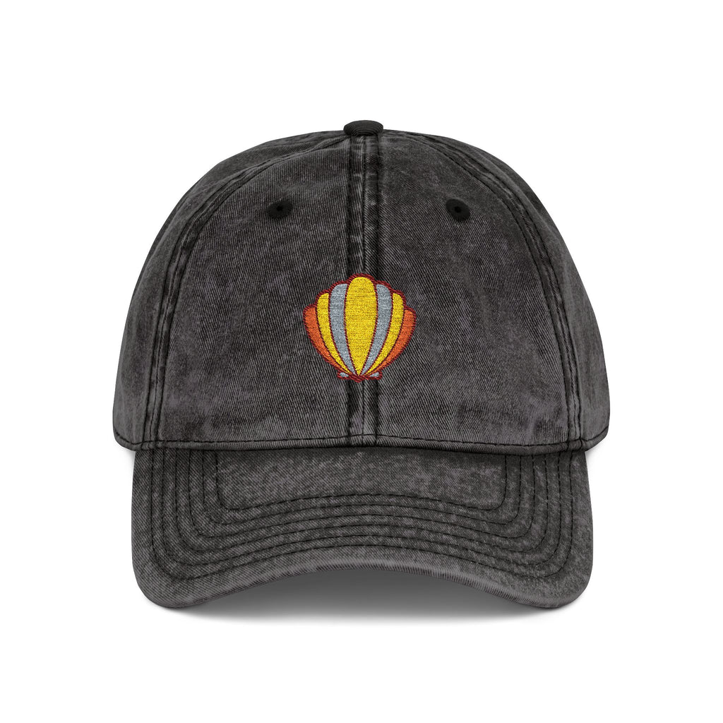 Vintage Embroidered Sun Faded Seashell Hat