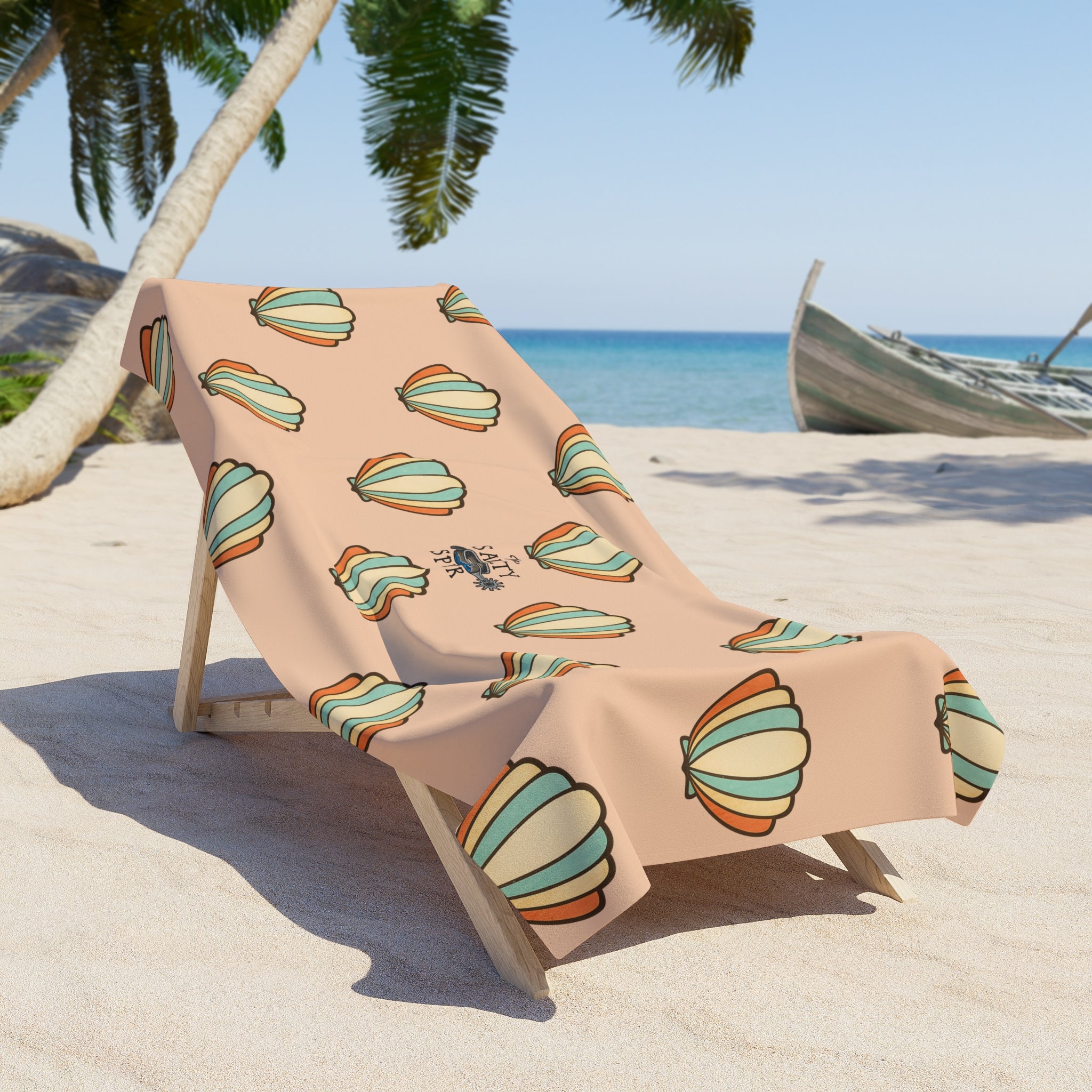 Retro Seashell Beach Towel